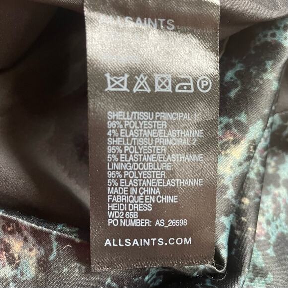 All Saints Heidi Dress Sheath Mini Cocktail Party Petri Blue 2 EUC - Picture 10 of 11